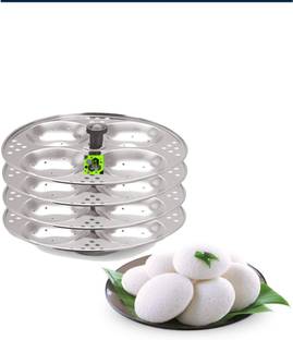 Excite Shoppers Stainless Steel 4 Plate Quality Heavy Quality Branded Induction & Standard Idli Maker