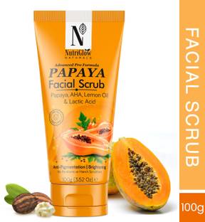 NutriGlow NATURAL'S Advanced Pro Formula Papaya Facial Scrub for Deep Exfoliation, All Skin Types Scrub