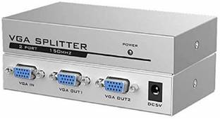 TERABYTE 2 Port VGA Splitter Sharing Switch Box 200MHz 1 Input 2 Output VGA Switcher 1 PC to 2 Monitors SVGA/XGA Video Distributor Converter Media Streaming Device