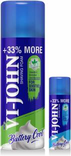 VI-JOHN Shaving Foam Sensitive Skin 400 Gm & All Skin Type 50 GM
