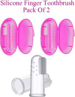 Gaunt Silicone finger Brush with Toung cleaner and Gum Massager 3-24 month Ultra Soft Toothbrush