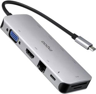 RAPOO XD200C-5Gbps Data Transfer, Ethernet Port, 4K HDMI &4USB Port�-10 in 1- C Type XD200C USB Hub