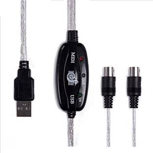 TECHGEAR Power Sharing Cable 1.2 m USB to MIDI Keyboard PC Interface Converter Cable USB Midi Interface Adapter Cable 1.8m - Connect Keyboard Piano To Windows Mac PC