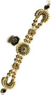 NIKYANKA rajputi jewellery golden greeh kundan mathapatti Hair Chain