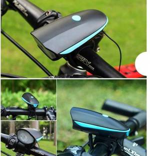 UPSCALE TRADERS 3in1 Rechargeable Bicycle Light Horn Waterproof 250 Lumens Cycle Front Headlight LED Front Light