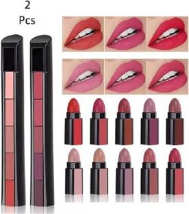hich Beauty 5 in 1 Forever Enrich Matte Lipstick, The Red & Nude Pack of 2