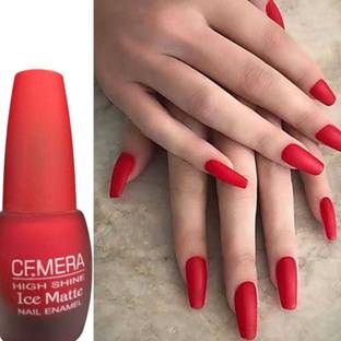 Cemera High Shine Ice Matte Nail Enamel (Red-6ML) Red