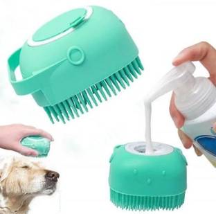 glimpcy Dog Bath Brush Body Scrubber for Bathing Soft Silicone Groomers for Pet Plain/ Bristle Brushes for  Dog & Cat, Cow, Horse, Dog, Cat, Rabbit, Monkey, Donkey, Turtle