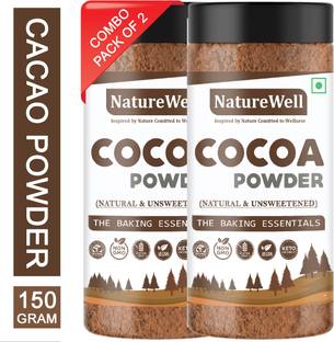 Naturewell Combo Pack of Raw & Unsweetened Cocoa Powder For Chocolate Cake Making Cocoa Powder