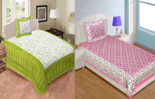 Jeevat Cotton Single Flat 180 TC Printed Bedsheet