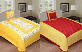 Jeevat Cotton Single Flat 180 TC Printed Bedsheet