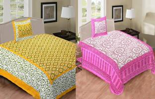 Jeevat Cotton Single Flat 180 TC Printed Bedsheet