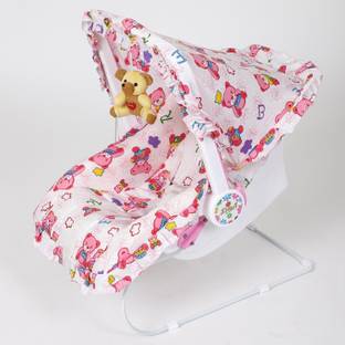 Dash Multipurpose (9 in 1) Pink baby carry cot with mosquito net and Sun shade Bouncer