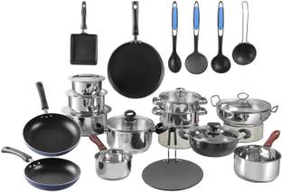 VINOD 25 Pcs Stainless Steel Cookware Set Induction Bottom Non-Stick Coated Cookware Set
