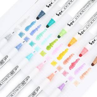 Zig Clean Color Dot 12 Colors Set 0.5mm fine tip on one end and a flexible dot tip