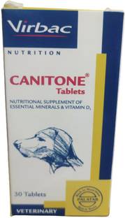 Virbac CANITONE Tablets Calcium supplement Tablets for Dogs 30 Tablets Pet Health Supplements