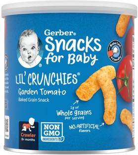 GERBER Snacks for Baby, Lil' Crunchies for Crawler- Garden Tomato Baby Snacks 10 g
