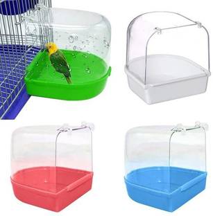 Petzlifeworld Birds Bath Tub for Birds Cage Small Birds Bathing Box Regular Bird Bath