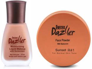 Eyetex Dazller Face Combi Pack (Sunset R41) : Moisturizing Liquid Makeup, 27mL + Face Powder, 30g