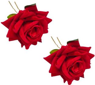 Myra Collection 2 pcs Red daimand chimti for girls Hair Pin