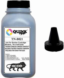 QUINK Toner Powder Refill for Brother TN B021-100gm, Compatible Black Ink Toner Powder
