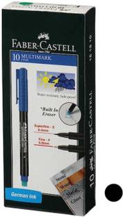 FABER-CASTELL 10 Multimarker 0.8mm Fine Black Pens Pack
