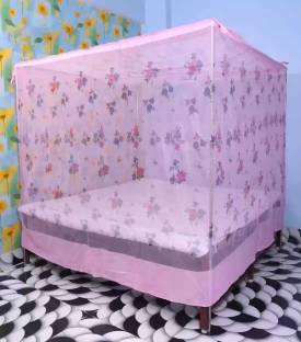 Raj Traders Cotton Adults Washable SP 108-PINK PRINT 1 Mosquito Net