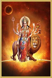 Maa durga god poster for worship room living room size 12x18 inch Fine Art Print