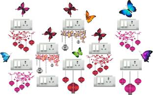 DivineDesigns 13 cm Colorful Butterflies Self Adhesive Sticker