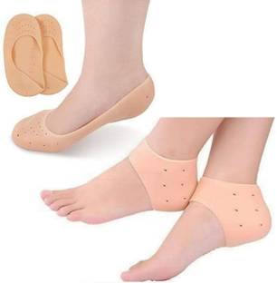 NKK TRADERS 2 Pair of Combo Anti heel crack set socks