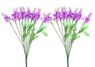 decormasters Pair of Artificial Flower Bunches Mini Hyderanga Purple Hydrangea Artificial Flower