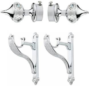 LEEZEN Architectural Hardware Silver Curtain Hooks, Curtain Knobs, Curtain Rings, Curtain Rods, Rod Rail Bracket Metal