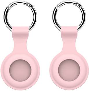 SQUIF Pack of 2 Airtag Silicone Case Protective Cover for Airtag with Hook Ring Key Chain