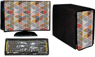Wacky Computer Cover Full Set for 22 inch Computer Monitor, Keybord (8*18 Inch) and CPU (7.5*18*16 Inch)  - CC-22-IN-M-TRNGLE_P1