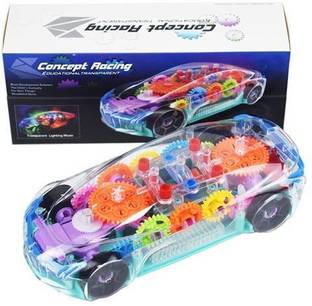 Tiny Miny Musical Toys 360 Degrees Rotating Transparent Concept Racing Car