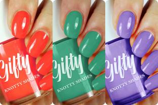GIFTY No Toxin Nail Lacquer Combo Pack of 3 Rocking red,The barbie,Disco fever