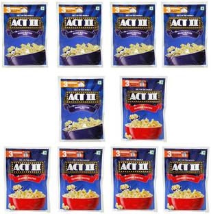 ACT II 5 Magic Butter and 5 Classic Salted FlavourPopcorn,Each 40g (400g,Pack of 10) Magic Butter, Classic Salted Popcorn