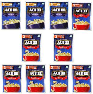 ACT II 3 Magic Butter and 7 Classic Salted FlavourPopcorn,Each 40g (400g,Pack of 10) Magic Butter, Classic Salted Popcorn