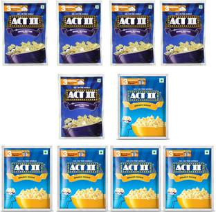 ACT II 5 Magic Butter and 5 Golden Sizzle FlavourPopcorn,Each 40g (400g,Pack of 10) Butter, Golden Sizzle Popcorn