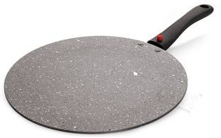 iVBOX ® Mani-Marble 4mm Multi-Purpose Aluminium Flat Dosa Tawa With Detachable Handle Tawa 30 cm diameter
