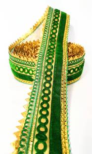 NIMISHA FASHION VELVET,GOLD MIRROR&GOTA HAVY LACE Velvet Saree Falls
