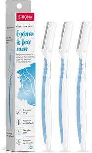 SIRONA Precision Shave Reusable Eyebrow & Face Razor for Women (Blue), Women