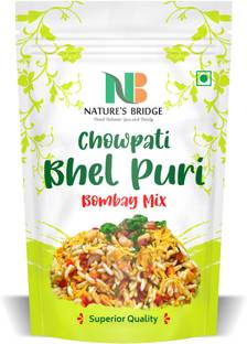 Nature's Bridge Bhelpuri Mix | Chowpati Bhel Namkeen - 100% Vegetarian Indian Snacks - 400 Gm