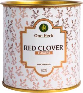 one herb Red Clover Tea 25g, Best herb for PCOS & Menopause, Full of Nutrients, Caffeine Free Herbal Tea Tin