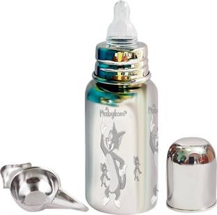 Babykom Stainless Steel Feeding Bottle 304 Grade with Steel Chakku  - 304 Grade Stainless Steel