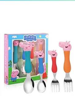 bljstore Peppa Pig Folk and Spoon set Steel Cutlery Set