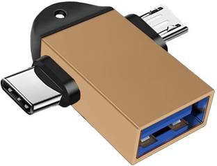 SYGA Micro USB Cable 2 A 2 m 2 in 1 Type-C Micro USB OTG Adapter Converter Hard Disk Phone - Gold