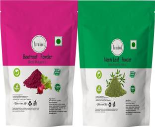 Farmhook 100% Pure Beetroot Powder and Neem Leaf Powder For Face Pack And Hair Pack