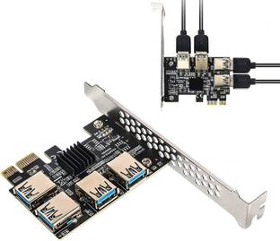 Tobo PCI-E 1x to 16x Riser Card PCI-Express 1 to 4 Slot PCIe USB3.0 Adapter Port DDR2 1 GB NVIDIA Chipset 6 bit 60 MHz Graphics Card