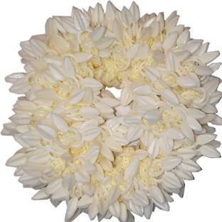 Mankan Mogra And Rubber band Gajra Hair Accessories Hair Gajra White (Pack of 1) Bun
